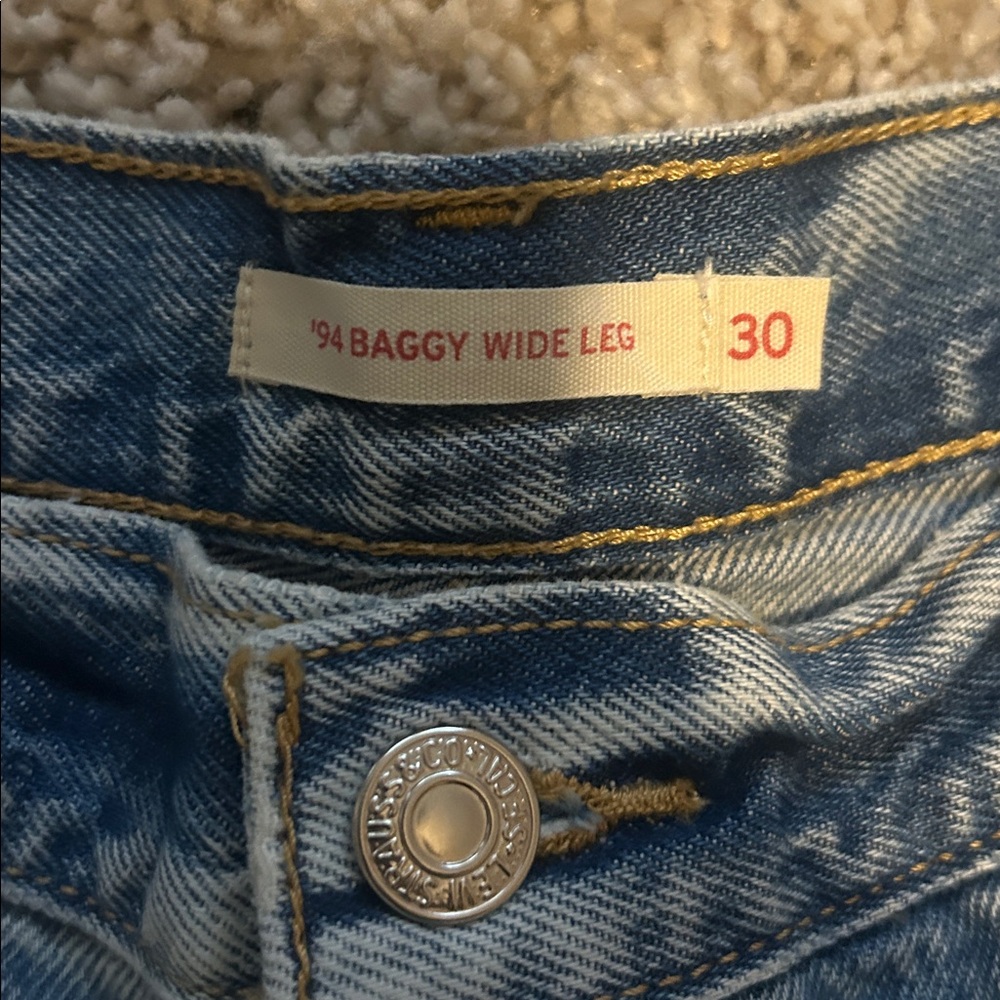 Levi's '94 Baggy Wide Leg light wash denim jeans size 30 - Picture 6 of 10